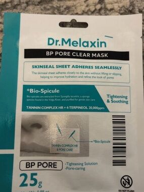NEW Dr. Melaxin BP Pore Clear Mask — White and Teal Sheet Mask